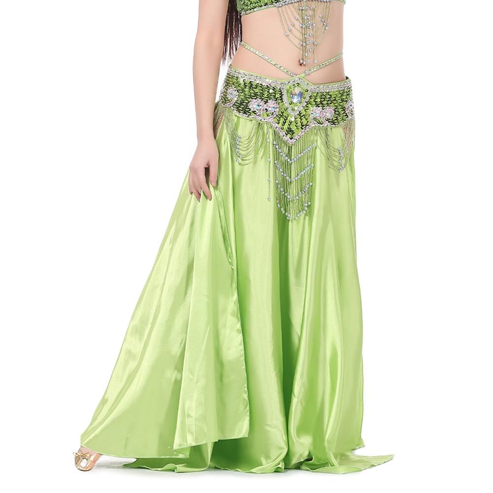 

Fashion Chiffon Dancing Skirt Tassels Shining Belly Dance Skirt Bohemian Sun Skirt Belly Dance Accessories Women