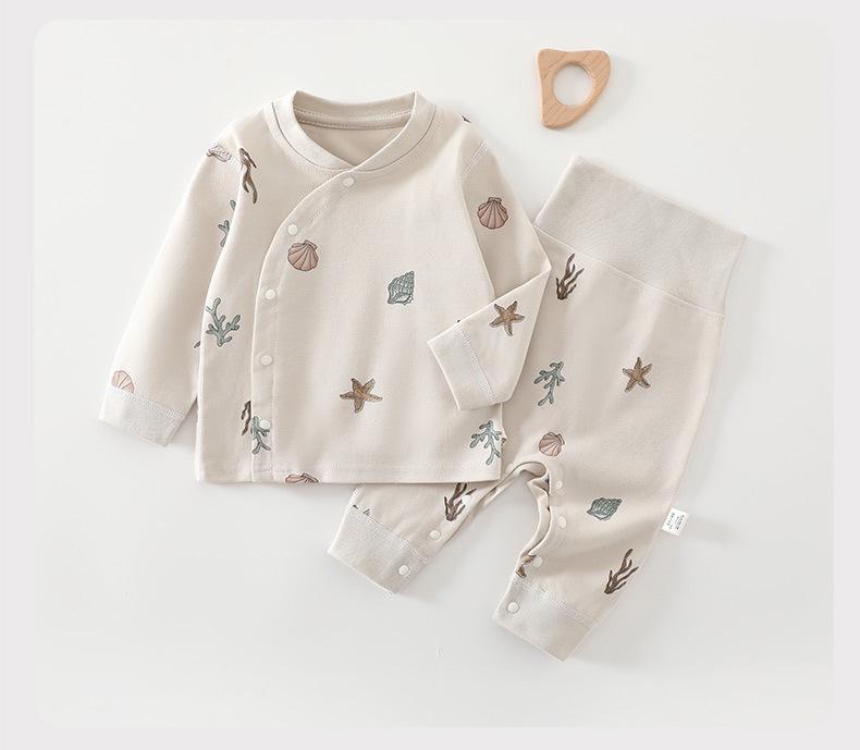 Autumn Baby Clothes Set: Cotton Pajamas & Pants for Newborns (Unisex)