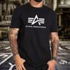 Printed Men's T-shirt, Men's Luxury Short Sleeved Casual Cotton T-shirt, Solid Color Summer Outfit, Y2K Street Top