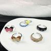 Dripping Oil Maillard Dark Bow Star Opening Ring Set Cold Style Fashion Ring Women