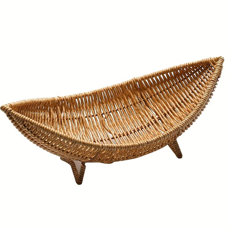 Nordic Luxury Creative Moon Tray | Handwoven PP Material | Living Room Coffee Table Dish/Key Organizer