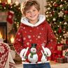 Kids Long Sleeve Christmas Print Casual Fashion Hooded Top
