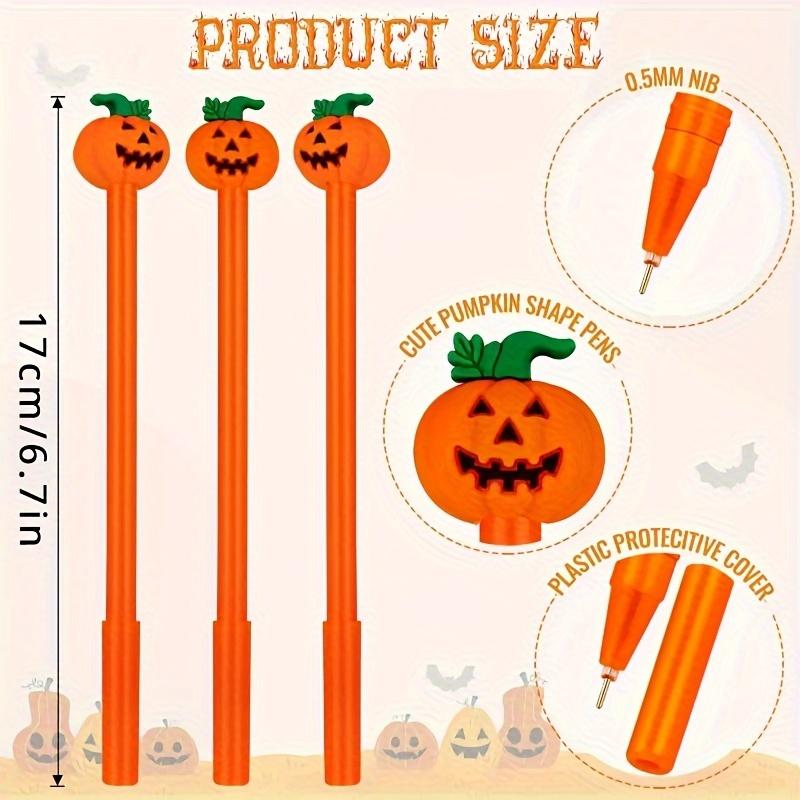 10 PCS Halloween Gel Pens Cute Pumpkin & Skull Design  0.5mm Fine Point Black Ink Perfect for Party Gifts  School & Office Supplies  Waterproof