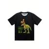 Tamanhos Europeus Camiseta Rex com Árvore de Natal Estampada em 3D Masculina para Verão, Gola Redonda Casual, Manga Curta para Uso ao Ar Livre