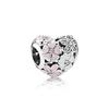 Pink Butterfly Cherry Blossom Flower Caterpillar Charm Enamel Bead fit Original Silver Bracelet Jewelry Accessories for Women
