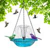 1pc Solar-Powered Hanging Bird Feeder & Fountain - Vibrant Blue Design with Water Flow, Ideal for Outdoor Garden, Attractive To Hummingbirds