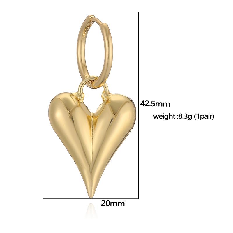 HECHENG, Brass 18K Gold-plated Heart Pendant Necklace Earrings for Women's Fashion Zircon Wholesale