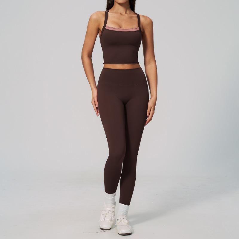 Naked suit Cross beautiful back quick drying sports suit Outdoor casual running fitness suit