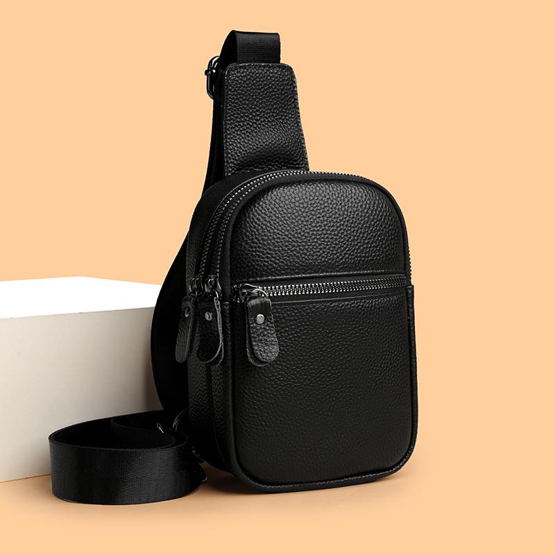 Mens Leather Small Crossbody Bag Shoulder Sling Bag Women Daypacks Chest Bag for Fishing Travel Hiking Backpacks Outdoor Sports