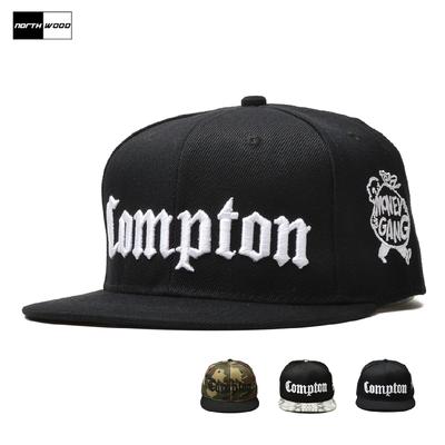 COMPTON Snapback Cap Street Dance Snapback Klobouk Hip Hop Pokrývka hlavy pro muže Ženy Dospělý Outdoor Běžné Sun Baseball Cap