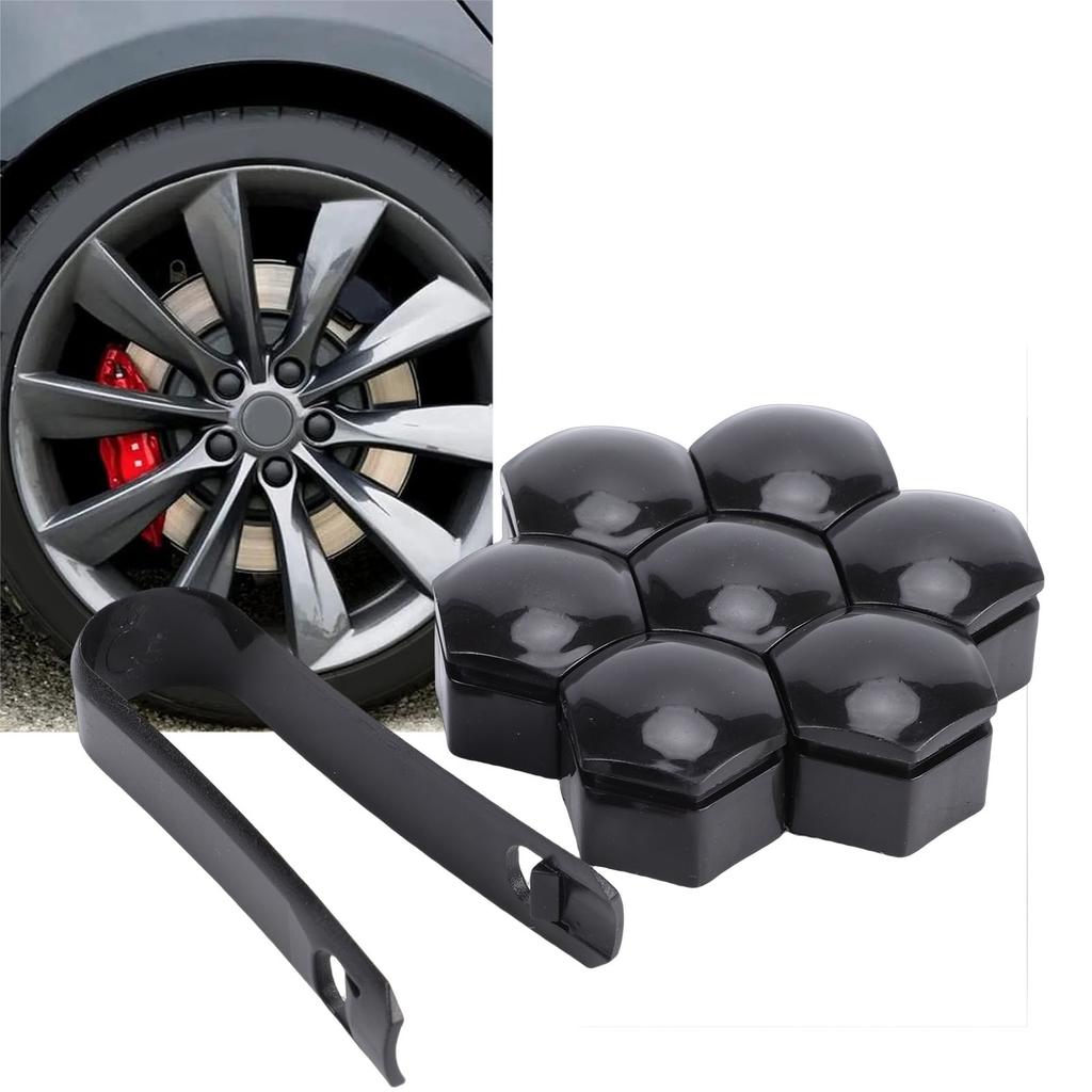 20PCS Lug Nut Covers Black 21mm Inner Hex Plastic Wheel Bolt Dust Caps Auto Hub Bolt Protector Universal for Cars Trucks SUVs