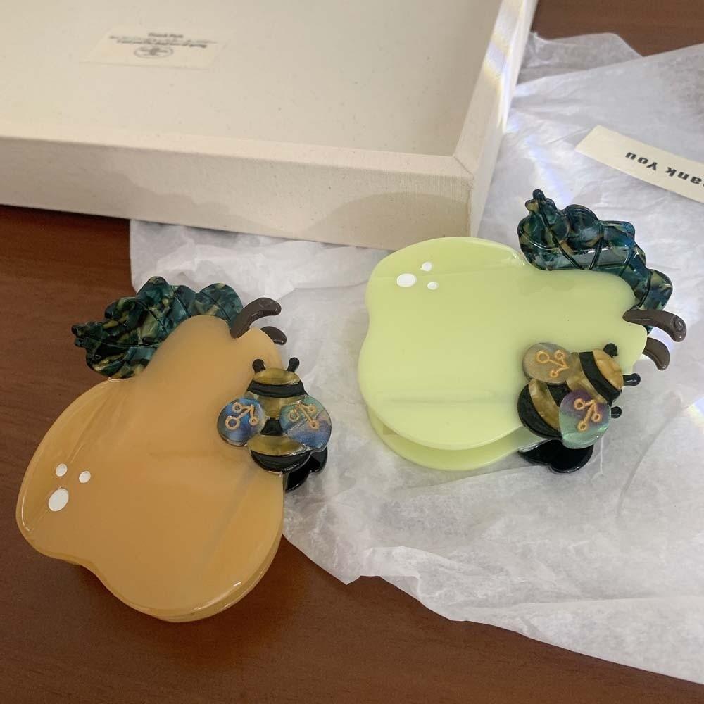 Waterproof Bee Pear Shark Clip Acrylic Acetate Hairgrips Creative Acetic Acid Hair Claw  Portable