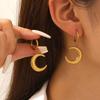 Orecchini Esagerati a Forma di Cuore in Acciaio di Titanio - Stile Europeo-Americano di Lusso Leggero