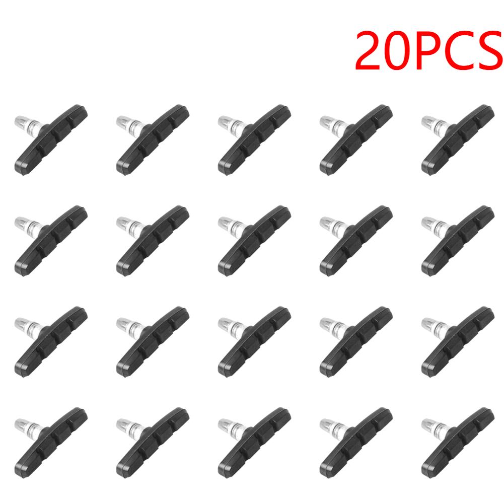 30-10Pcs Durable Bicycle Silent Brake Pads Cycling V Brake Holder Shoes Blocks Rubber Bike Parts For Mountain Folding Bikes