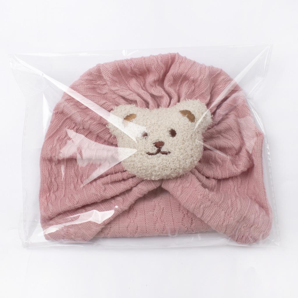 Spring & Autumn Cute Bear Baby Jacquard Pullover & Headband Hat