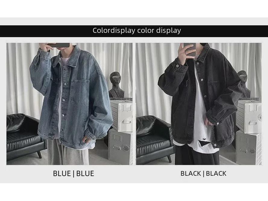 Herren Trendige Lockere Jeansjacke - Lässiges Frühling/Herbst Arbeitskleidung Oberteil