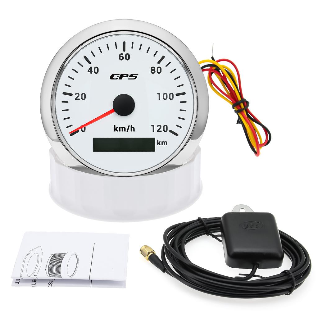 85MM GPS Speedometer For Motorcycle Marine Boat 7 Color Backlight 30~ 200 Km/h Boat Car Truck Speed Gauge Meter With GPS Antenna
