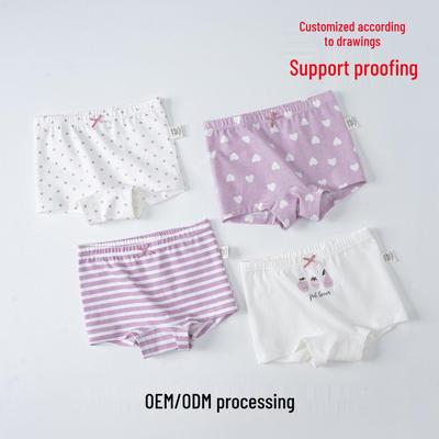 4-Pack Customized Girls' Cotton Boxer Briefs - Class A for Toddlers & Older Children