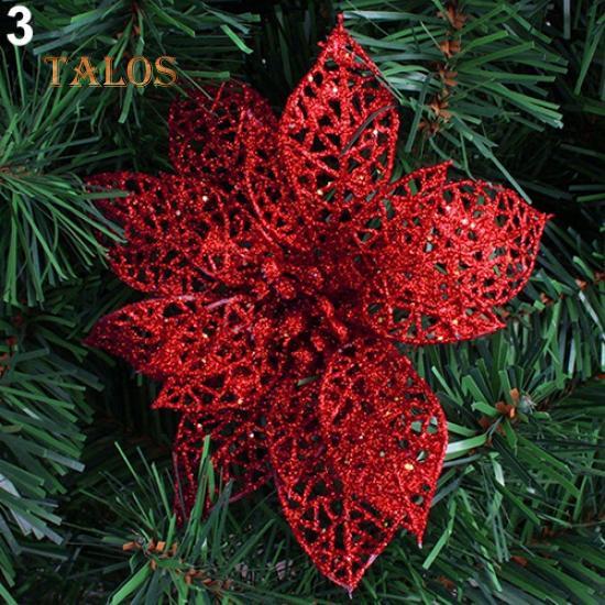 6'' Decorazione per feste di matrimonio cava Fiori di Natale Decorazioni per alberi di Natale Accessori per stelle di Natale