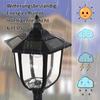 Solar LED Garden Lantern, Plastic, 177 cm High, 30/60 Lumens, for Garden, Balcony, Black