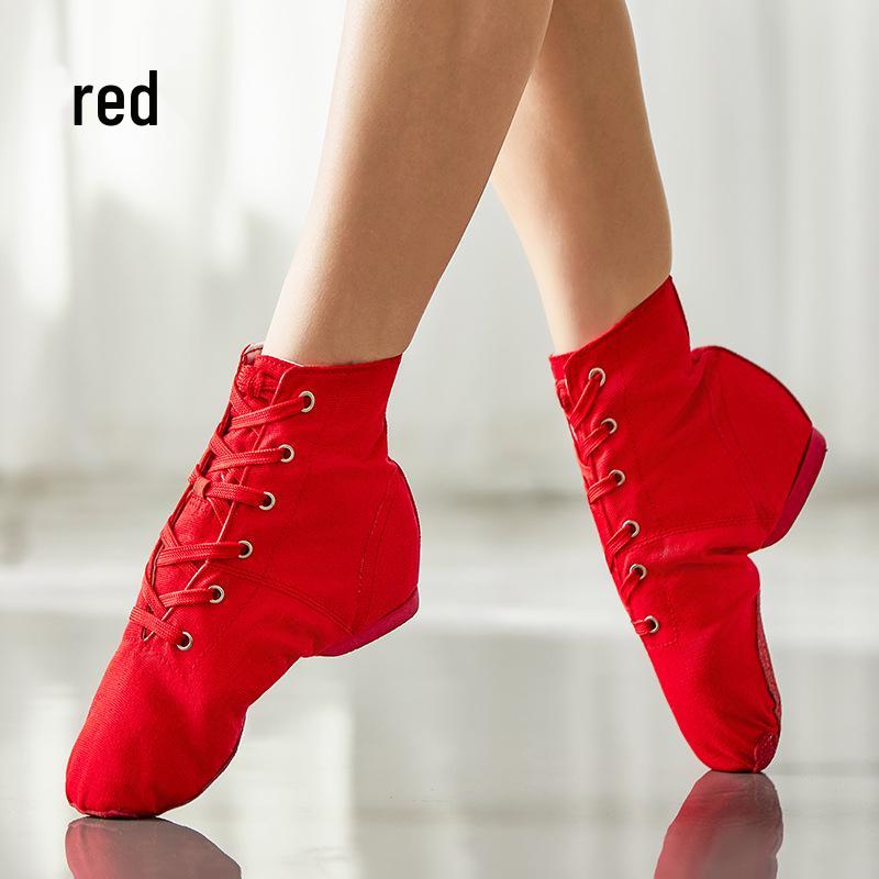 

Высокие парусиновые танцевальные туфли для взрослых и детей - Джаз, Йога, Балет Size 45 красный