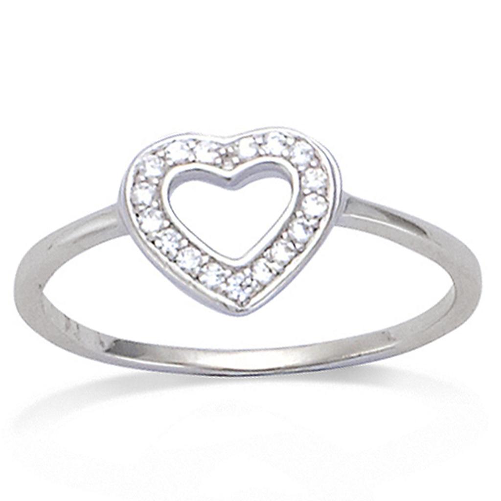Silver Ring 'Love' Silvery White (rhodium Plated) - 9x8 Mm