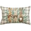 AVOIN Colorlife Easter Bunny Buffalo Plaid Throw Pillow Cover, 12 X 20 Inch Grey Cushion Case Decoration for Sofa Couch