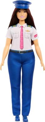 barbie Work with Pilot Doll House for Pretend Ages 3 and JKF75 Barbie! Dress-Up Play, Up, Blue,