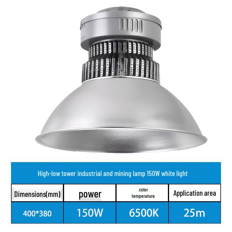 150W High-Power LED Industrial Pendant Light for Workshop, Warehouse, or Stadium, 80W Ceiling Light Option