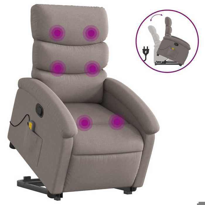 VidaXL Recliner Massage Chair Taupe Fabric 3203998