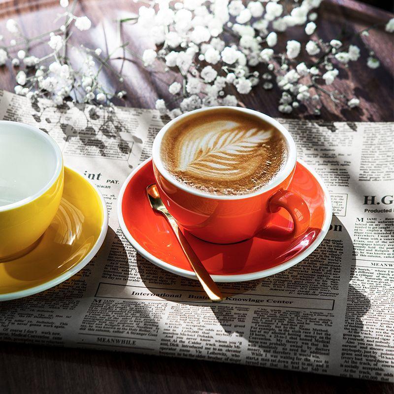 Barista empfiehlt Keramik Kaffeetasse und Untertasse Set 3. Generation verdickt caboo latte professionelle Latte Art Tasse 350