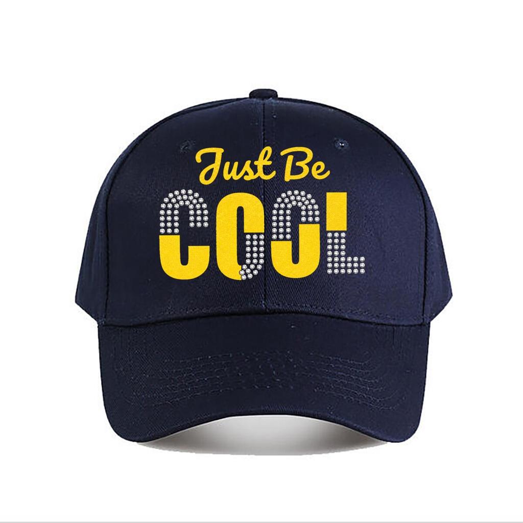 Just Be Cool Rhinestone Glitter Baseball Cap Fashion Unisex Sunhat Womens Outdoor Sports