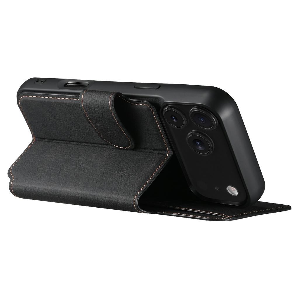 SUTENI Q-05 For iPhone 17 Pro Max Case Detachable Wallet Stand Litchi Texture Leather Flip Phone Cover