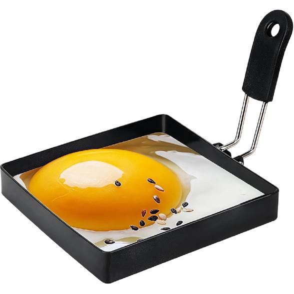 4 Pack Egg Rings for Frying Eggs, 3.5" Round Egg Cooking Stainless Steel, for English Muff Pancake, with Silicone Handle