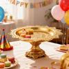 Elegant Fruit Display Plate Alloy Construction Ornamental Pattern Tall for Decoration Religious Use Celebratory instances
