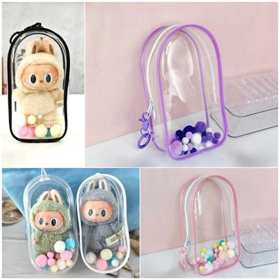 For Labubu Waterproof Bags Labubu Bag Case With Keychain Transparent Cloth Box Art Toy Nice Decor Good Gift For Kidss