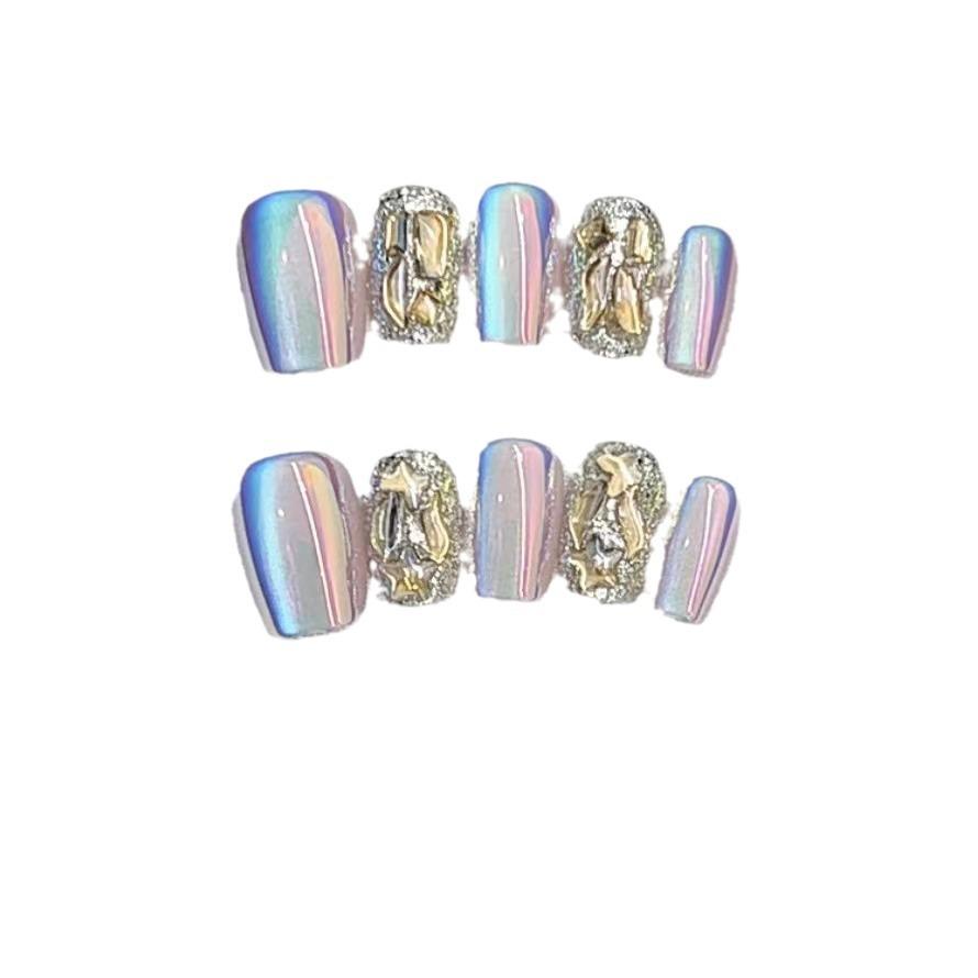 Pure Hand-made Phototherapy Wear Armor Tablets Mengqiao Wear Armor Finished Product Reusable Nail Patches