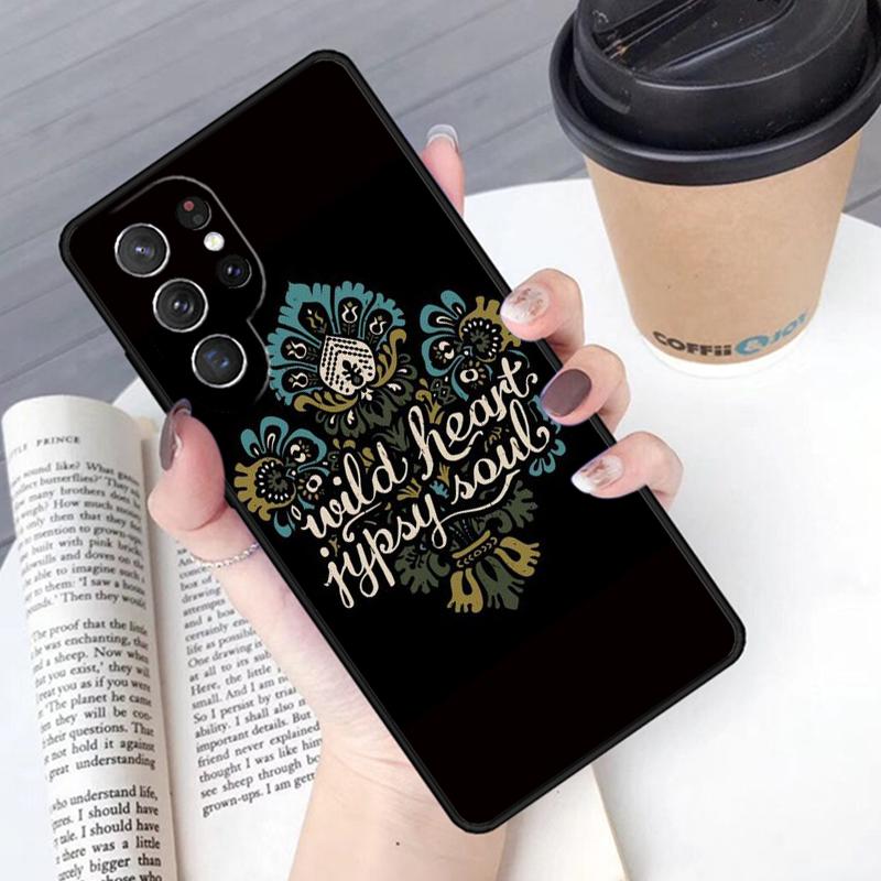 Boho Gypsy Bohemian Phone Case Cover For Samsung Galaxy S24 S25 Ultra S21 S22 Ultra S10E Note 10 Plus Note 20 FE S23