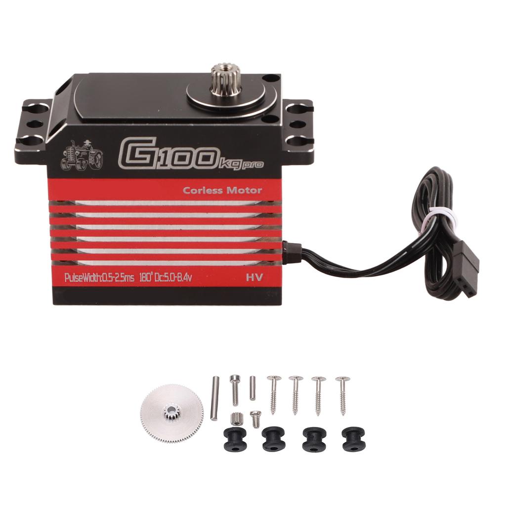 Servo Motor G100 Pro 100KG Metal Steering Arm Torque Digital Model Steering Gear for 1:5 1:6 RC Car Robot Boat