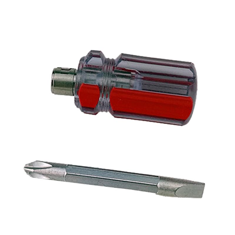 Pack of 2 Portable Screwdrivers with Double Heads for Home Repairs and Outdoor Activity Includes Flat and Crosses Tip