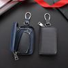 Lightweight Mini Car Key Bag Twill PU Leather Zipper Key Case Fashion Car Key Cover  Men