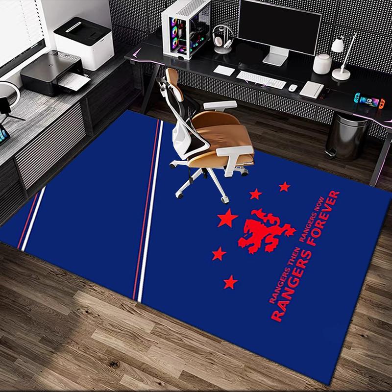 [Rangers FC Printed Carpet] Non-slip Office Rug, Cozy Area Carprt for Living Room Use, Soft Home Sofa Chair Mat