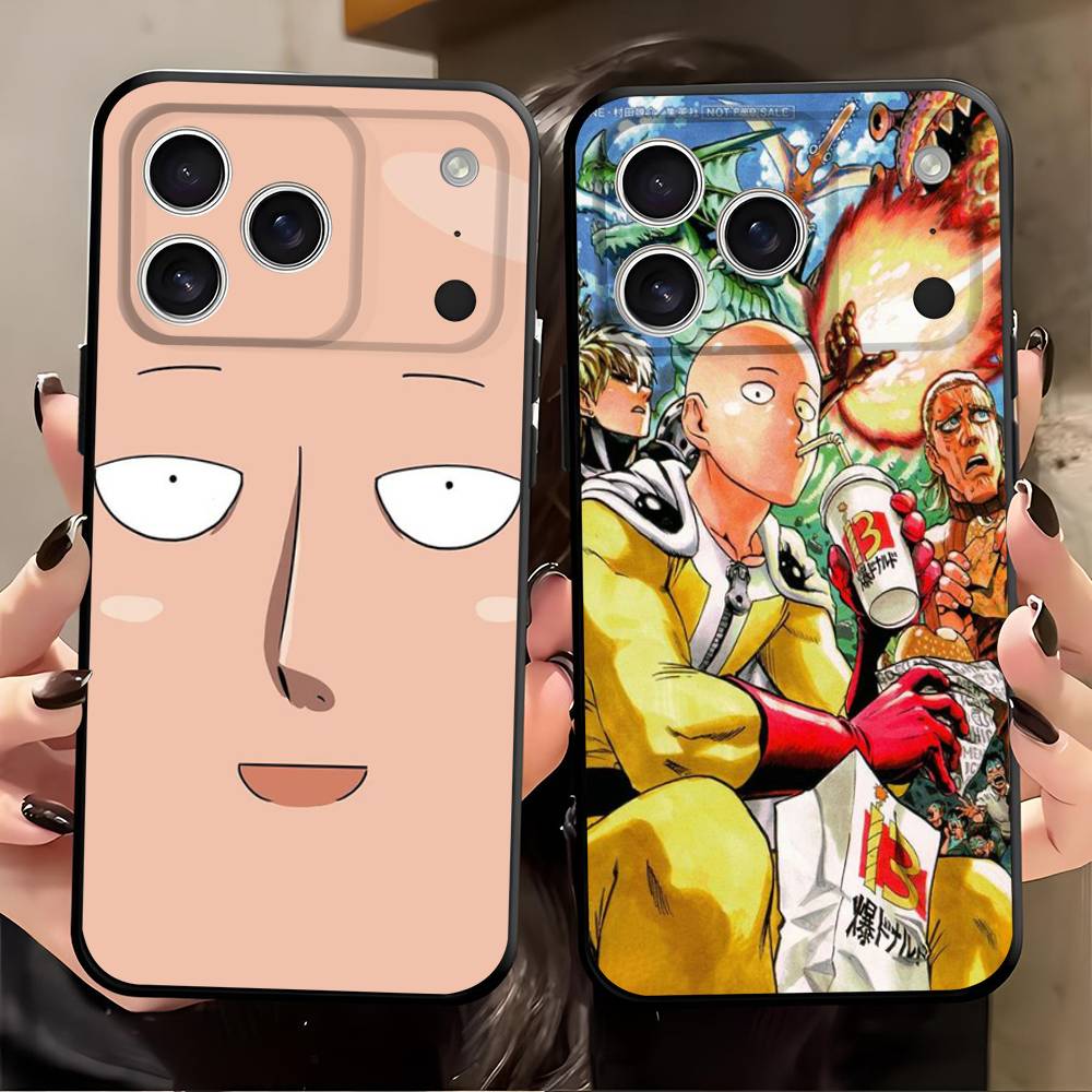 One P-Punch Man Saitama For Iphone 17 Air 16 Pro Max 15 14 13 Full Cover Anti-Shock  MagSafe Cover