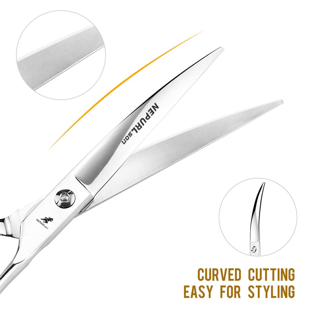 High-End Double-Tailed Bend, Matte 7.0-Inch Bend Scissors, Pet Scissors, Professional Grade, Up And Down Bends, For Pet Masters