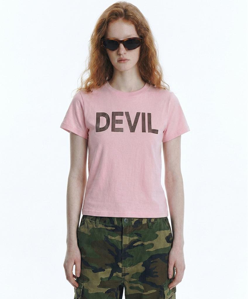 REBRENNER Dtf 20S Devil Standard Short Sleeve T-Shirt New Pink