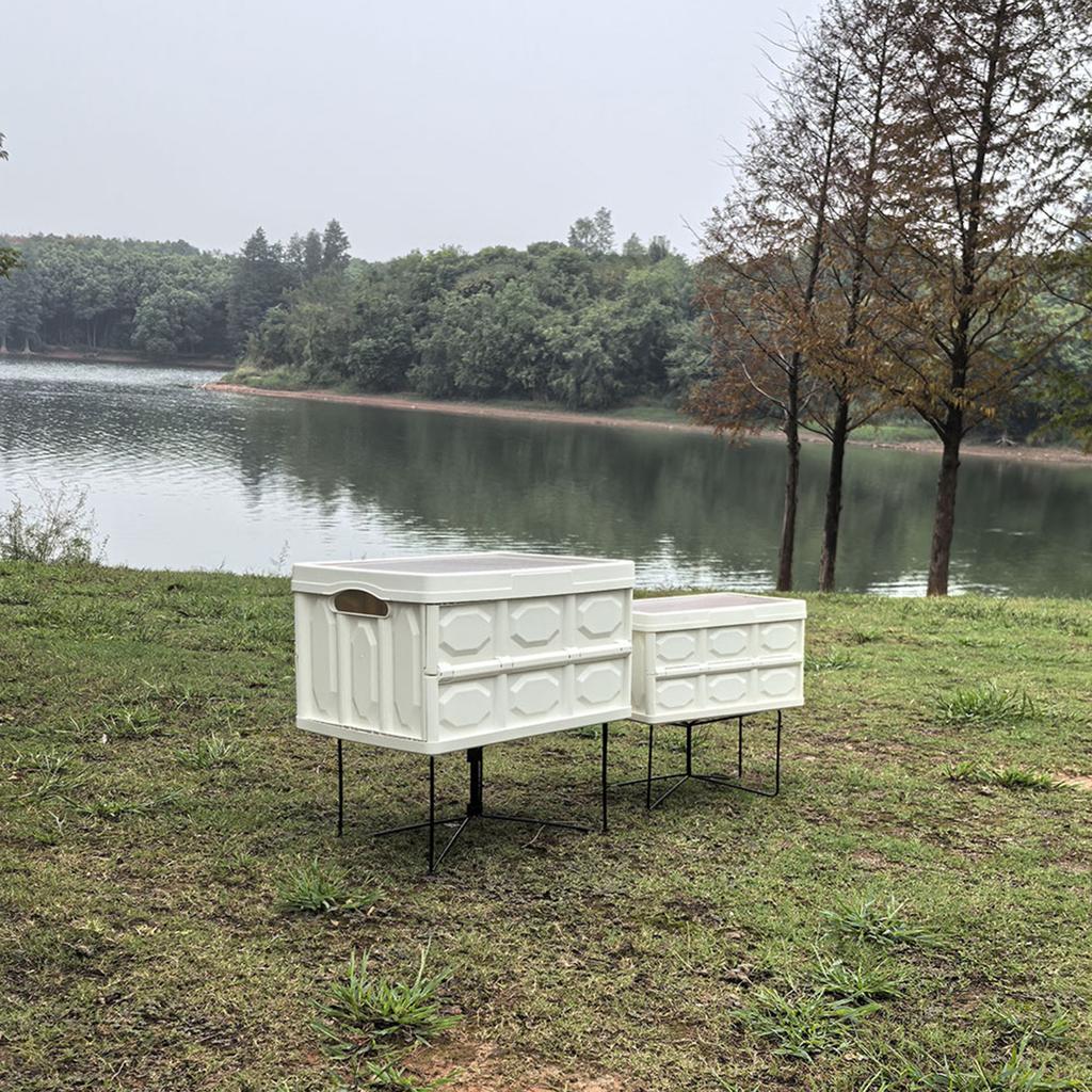 Camping Folding Coolers Stand Storage Box Bracket Metal Luggage Rack Portable Ices Box Holder for Outdoor Travel Cooking