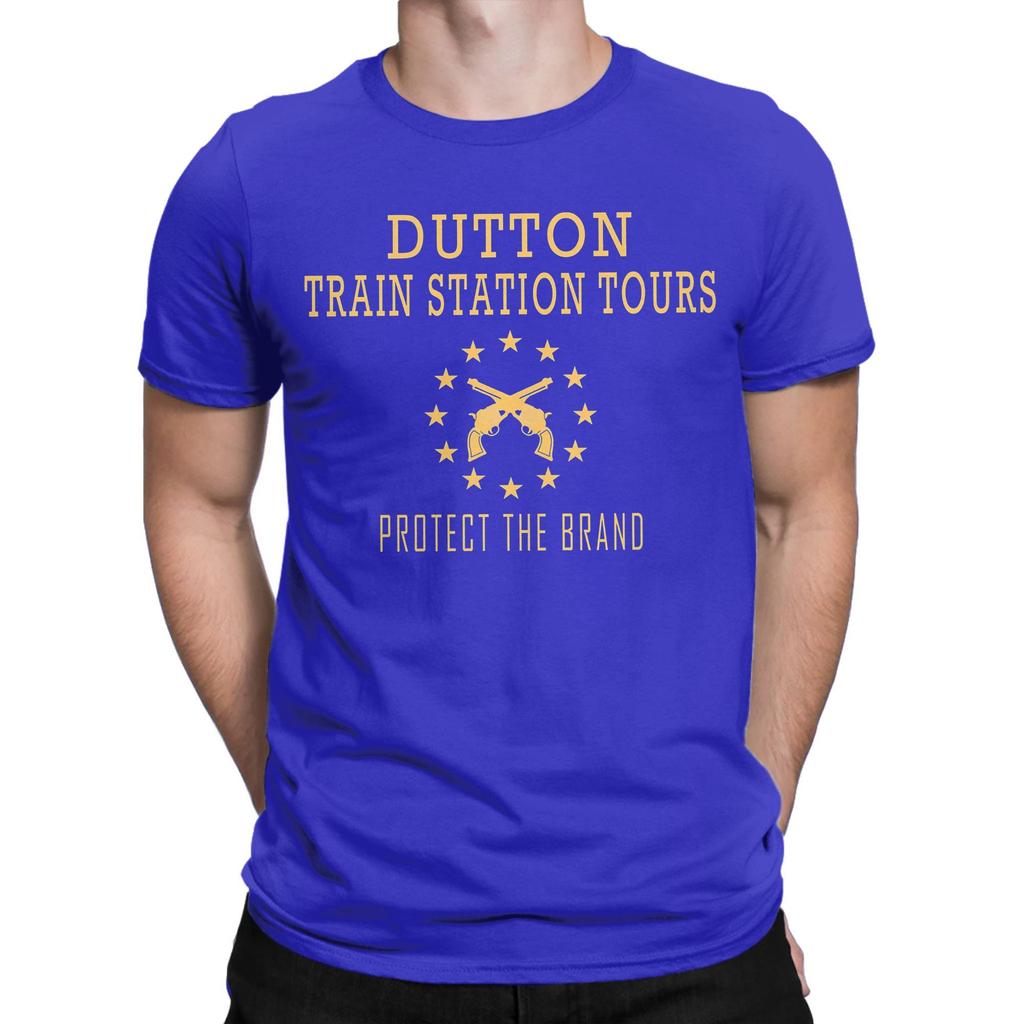 Men's Dutton Train Station Tours Yellowstone T Shirt  Cotton Clothes Short Sleeve Round Collar Tee Shirt Birthday Gift T-Shirts