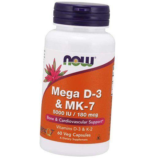 Mega Vitamin D-3 & MK-7, Mega D-3 & MK-7, Now Foods 60vegcaps (36128410)