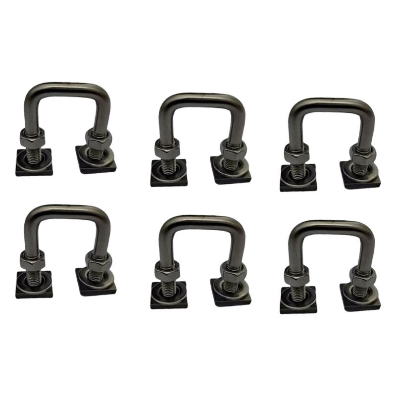 6Pcs Stainless T Track Mount Tie Down Anchors Eye Nuts T Slot Bolt Tie Down Anchoring Kit T Track Bolts for Roof Rack