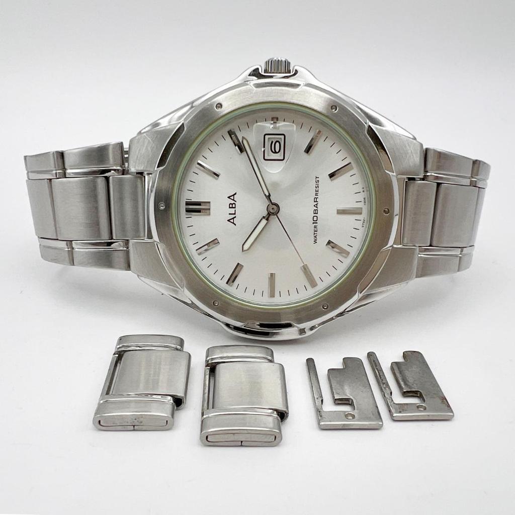 Used [Battery Replaced] SEIKO ALBA Men's Watch Date V732 With Extra Links